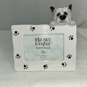 White and Black Picture‎ Frame with Paw Print Accents
